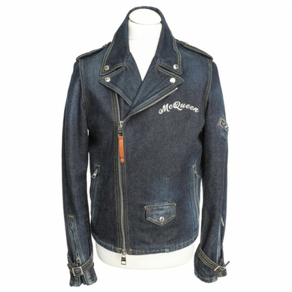 Alexander McQueen Jacket/Coat Cotton in Blue