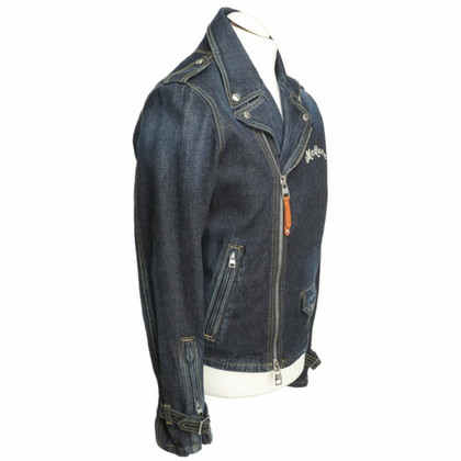 Alexander McQueen Jacke/Mantel aus Baumwolle in Blau