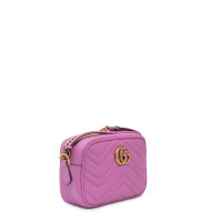 Gucci GG Marmont Camera Bag Mini 18cm Leer in Roze
