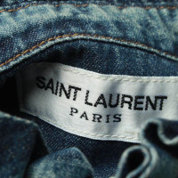 Saint Laurent Top Cotton in Blue