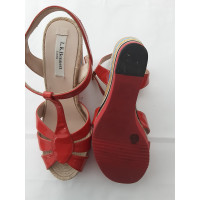 L.K. Bennett Wedges Patent leather in Red