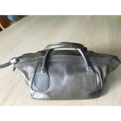 Delvaux Handtasche aus Leder in Grau