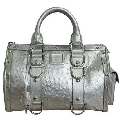 Versace Handtasche aus Leder in Silbern