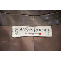 Yves Saint Laurent Jas/Mantel Leer in Bruin
