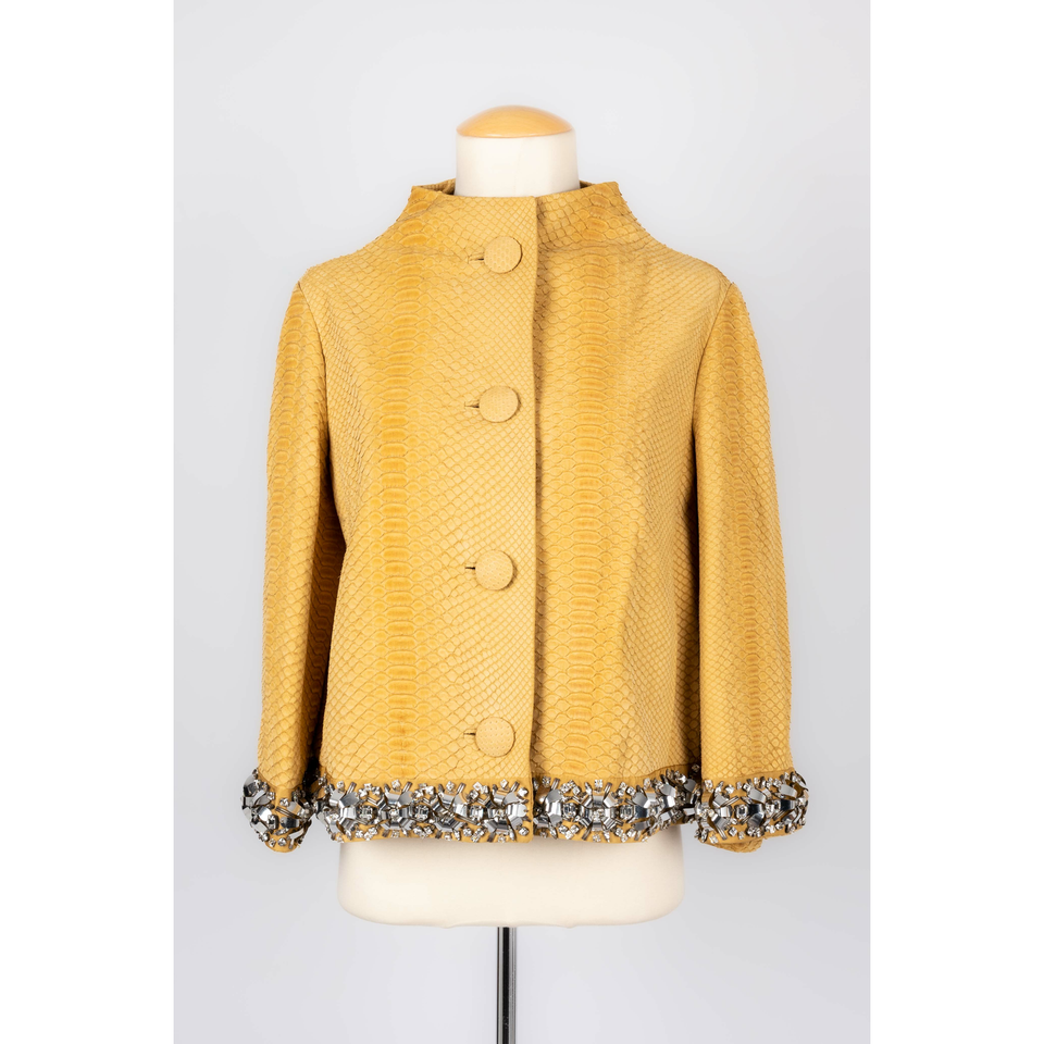 Dior Jacket/Coat Leather in Yellow