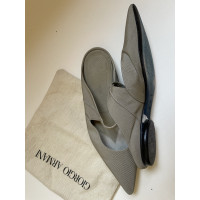 Giorgio Armani Slippers/Ballerinas Silk in Grey