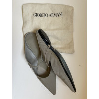 Giorgio Armani Slippers/Ballerinas Silk in Grey
