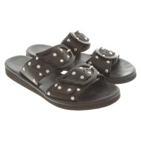 Ancient Greek Sandals Sandali in Pelle in Nero