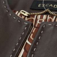 Escada Jacke/Mantel aus Leder in Braun