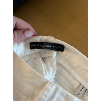 Balenciaga Paire de Pantalon en Coton en Blanc