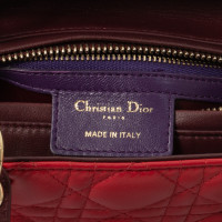 Dior Lady Dior Medium 24cm Leer in Rood