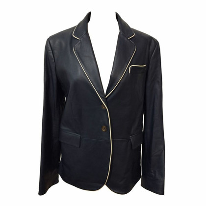 Simonetta Ravizza Jacket/Coat Leather in Blue