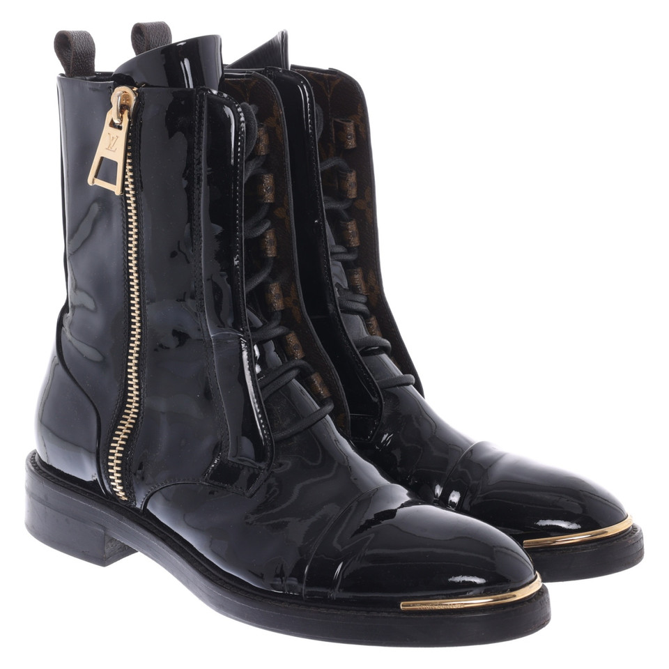 Louis Vuitton Boots Patent leather in Black
