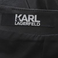 Karl Lagerfeld Jupe en cuir noir