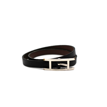Hermès Armreif/Armband aus Leder in Schwarz