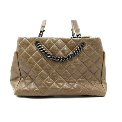 Chanel Shopping Tote Leather in Khaki