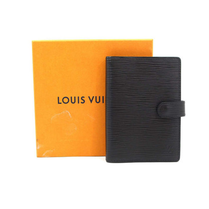 Louis Vuitton Agenda Fonctionnel PM 10cm aus Leder in Schwarz