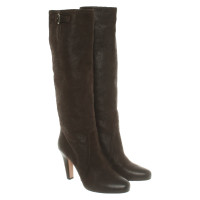 Prada Bottes en Cuir en Marron