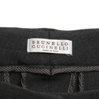 Brunello Cucinelli Pantalon en coton gris