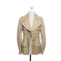 Donna Karan Giacca/Cappotto in Pelle in Beige