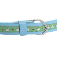 D&G Leather belt in blue and green