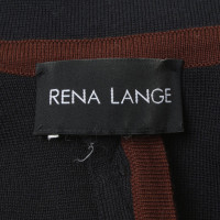 Rena Lange Vest in donkerblauw / bruin