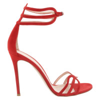 Gianvito Rossi Sandalen aus Wildleder in Rot