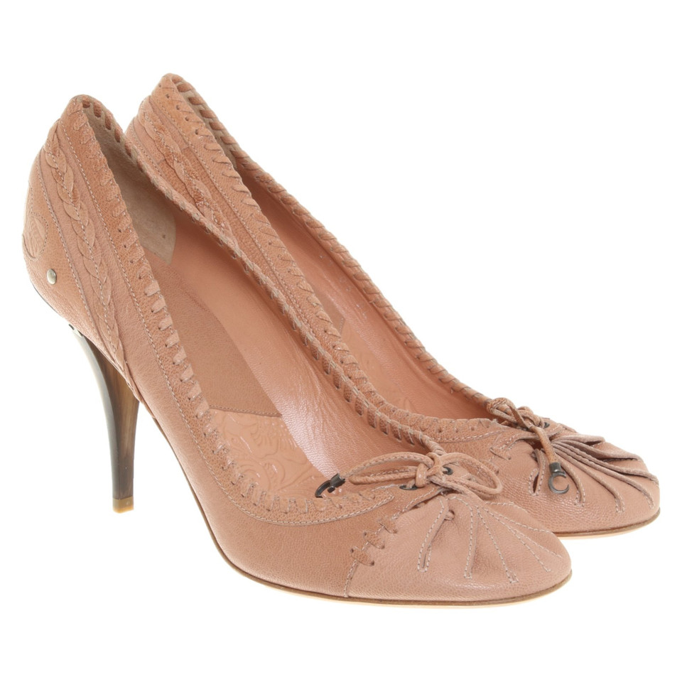 Christian Dior Pumps/Peeptoes aus Leder in Nude