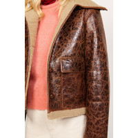 American Vintage Jacke/Mantel aus Leder in Braun