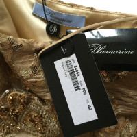 Blumarine Abito in pizzo dorato 42 IT