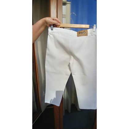 D&G Paire de Pantalon en Coton en Blanc