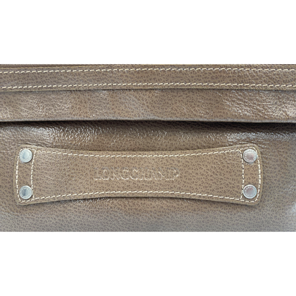 Longchamp Clutch Leer in Taupe