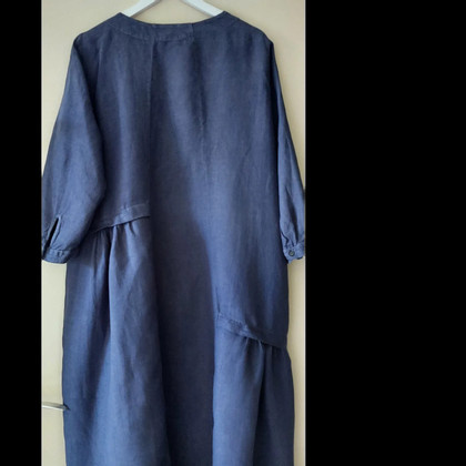 Elena Mirò Kleid aus Leinen in Blau