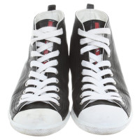 Prada Ledersneakers in black