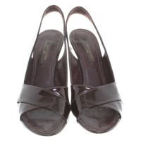Louis Vuitton Brown patent leather wedges
