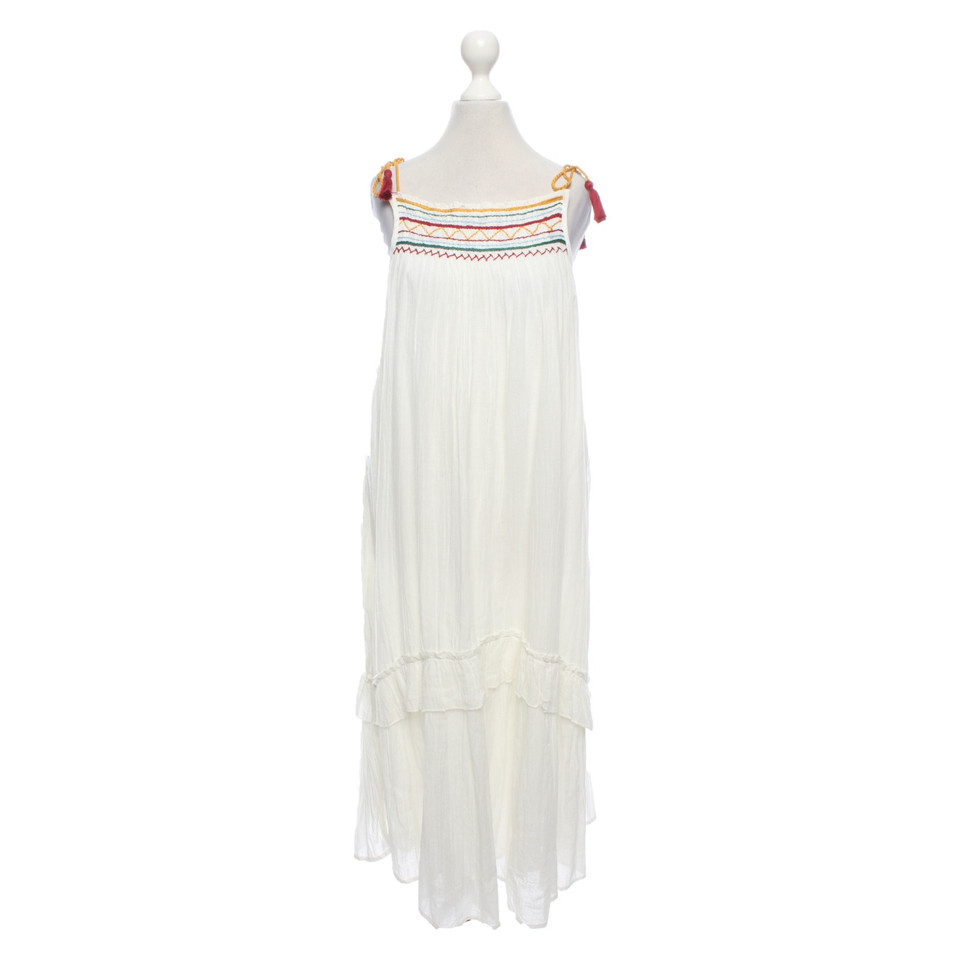 Velvet Kleid aus Baumwolle in Creme