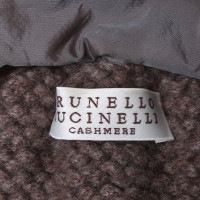 Brunello Cucinelli giacca in cashmere con collo in pelliccia