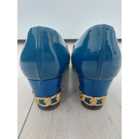Casadei Slipper/Ballerinas aus Leder in Blau
