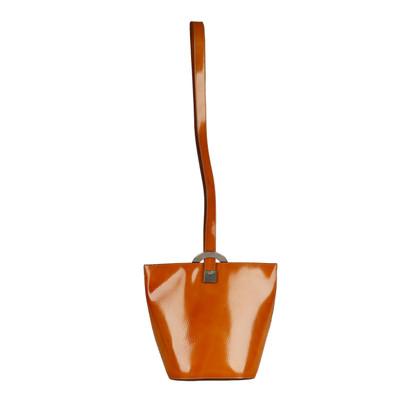 Céline Bucket Bag aus Leder in Orange