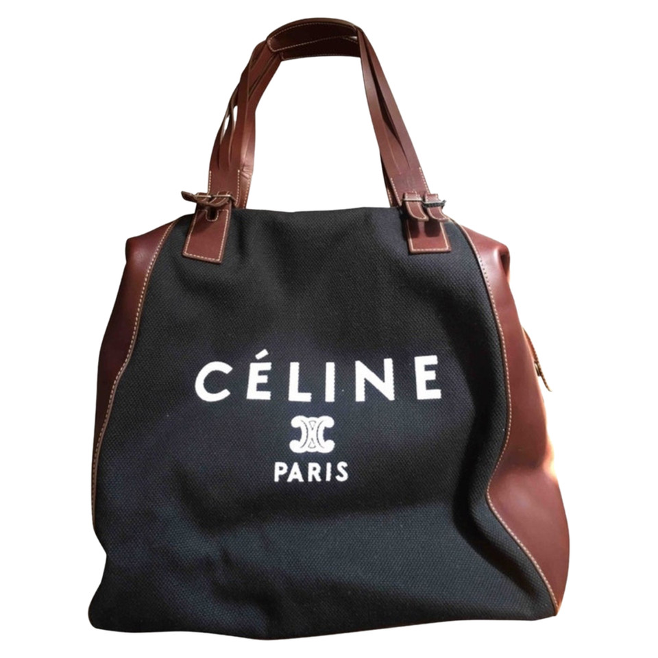 Céline Tote Bag aus Baumwolle in Schwarz