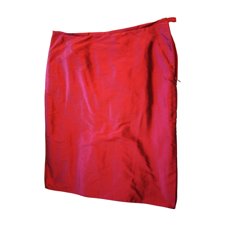 Armani Collezioni Silk pencil skirt in red