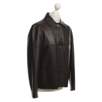 Max Mara Leather jacket in dark brown