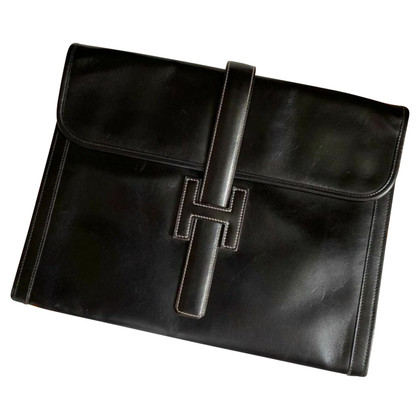 Hermès Jige GM Leather in Black