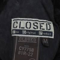 Closed Lamsvacht vest in zwart