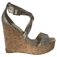 Jimmy Choo Wedges Leather in Gold