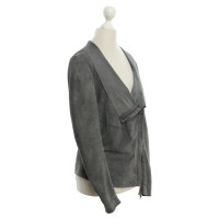 Muubaa Veloursleder-Jacke in Grau