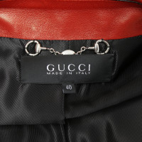 Gucci Giacca/Cappotto in Pelle in Rosso