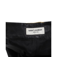 Saint Laurent Hose aus Leder in Schwarz