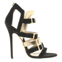 Jimmy Choo Sandaletten in Gold/Schwarz