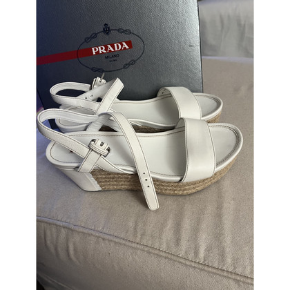 Prada Wedges Leather in White